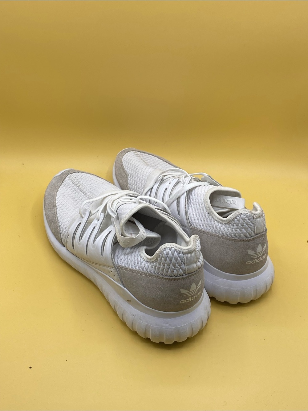 adidas Tubular Radial White and Light Gray Knit - Picture 3 of 4